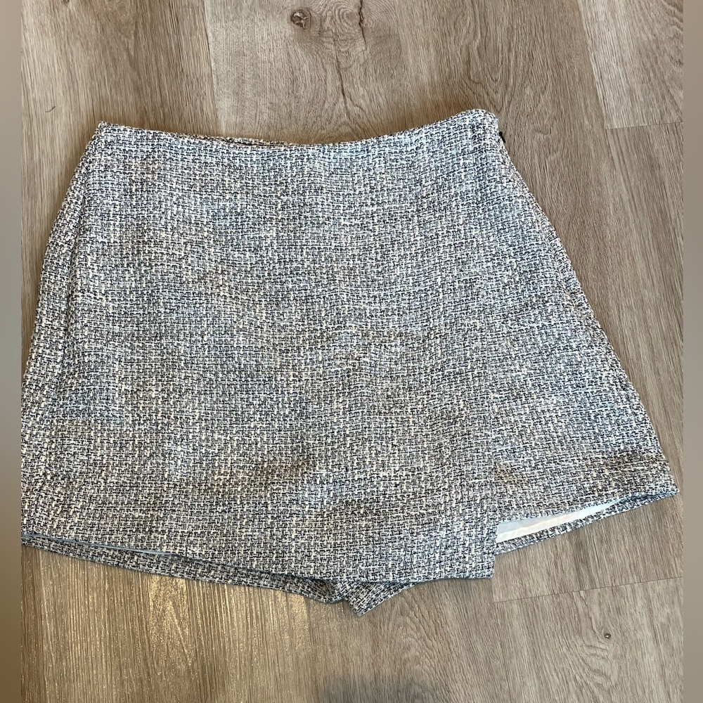 Loft Tweed Wrap-Front Petite Women’s Skirt - Light Gray